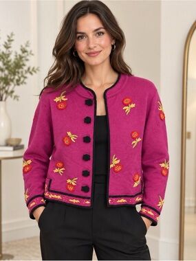 Lisa Nichols size M 100% cotton button down vintage sweater cardigan vintage